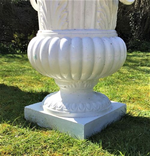 C19TH LARGE CAST IRON GARDEN URNS - ADDITIONAL PHOTO 7