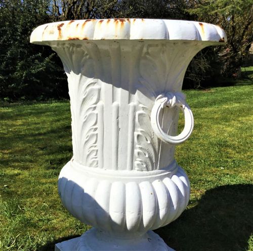 C19TH LARGE CAST IRON GARDEN URNS - ADDITIONAL PHOTO 9