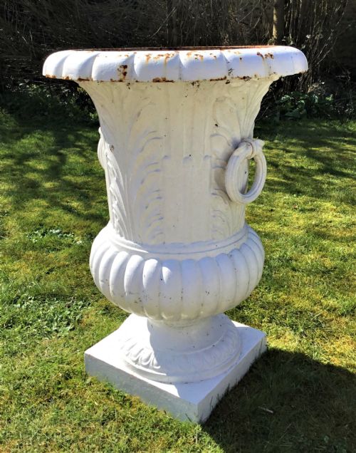 C19TH LARGE CAST IRON GARDEN URNS - ADDITIONAL PHOTO 13