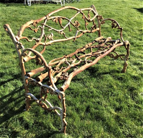 C19th Cast Iron 'Serpent and Twig' Pattern Garden Seat / Bench
