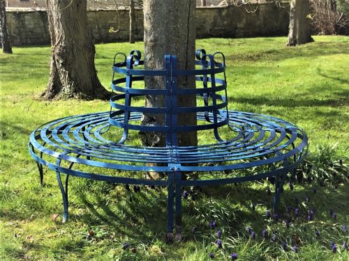 Late C19th Large Wrought Iron Tree Seat