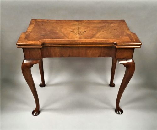 George I Figured Walnut Card Table