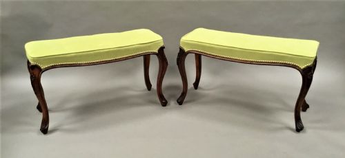 Mid C19th Pair of Walnut Stools / Window Seats