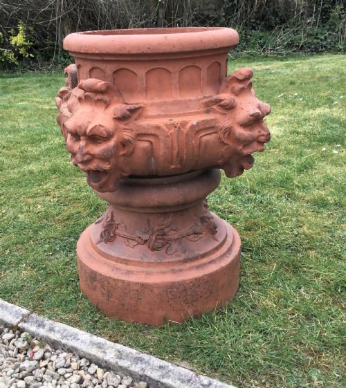 C19TH TERRACOTTA GARDEN URN - ADDITIONAL PHOTO 4
