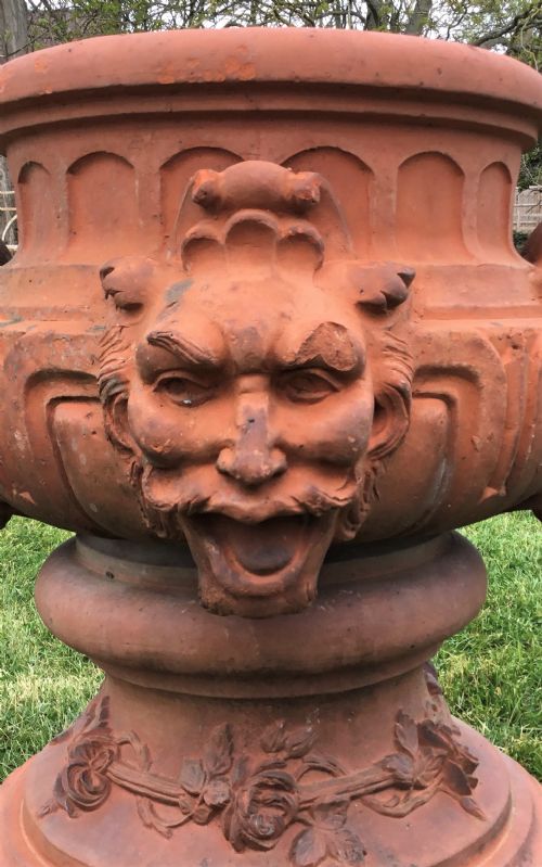 C19TH TERRACOTTA GARDEN URN - ADDITIONAL PHOTO 7
