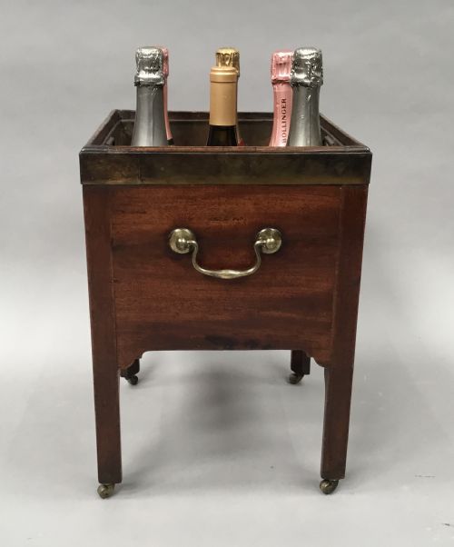 GEORGE III MAHOGANY BRASS BOUND OPEN WINE COOLER JARDINIERE - ADDITIONAL PHOTO 1