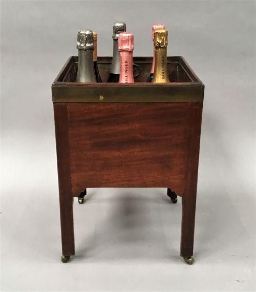 GEORGE III MAHOGANY BRASS BOUND OPEN WINE COOLER JARDINIERE - ADDITIONAL PHOTO 2