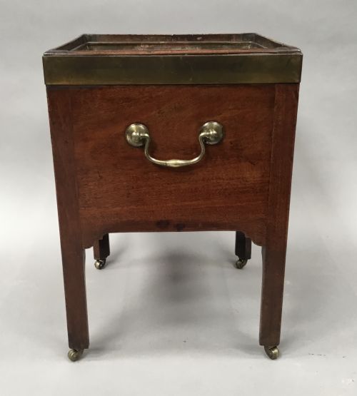 GEORGE III MAHOGANY BRASS BOUND OPEN WINE COOLER JARDINIERE - ADDITIONAL PHOTO 4