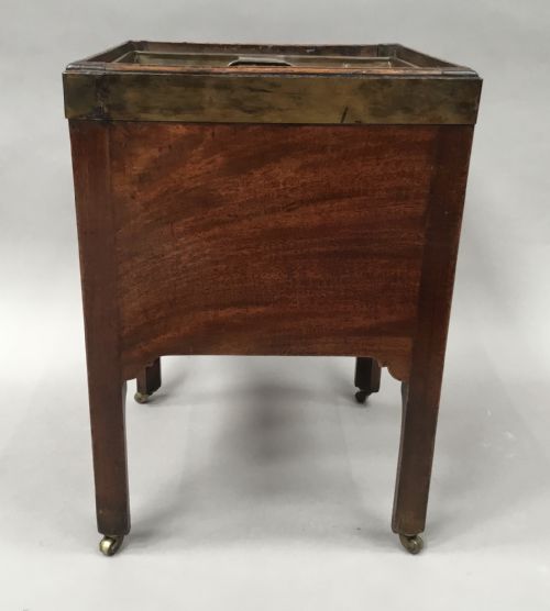 GEORGE III MAHOGANY BRASS BOUND OPEN WINE COOLER JARDINIERE - ADDITIONAL PHOTO 5