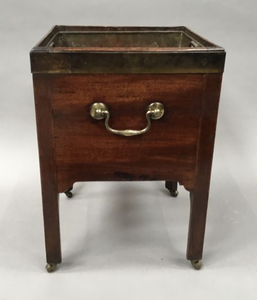 GEORGE III MAHOGANY BRASS BOUND OPEN WINE COOLER JARDINIERE - ADDITIONAL PHOTO 7