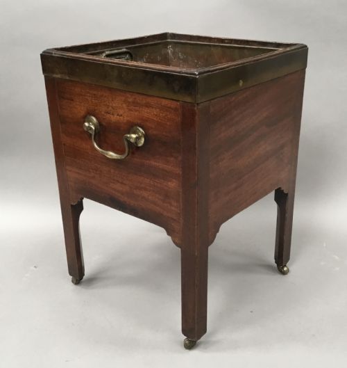 GEORGE III MAHOGANY BRASS BOUND OPEN WINE COOLER JARDINIERE - ADDITIONAL PHOTO 8