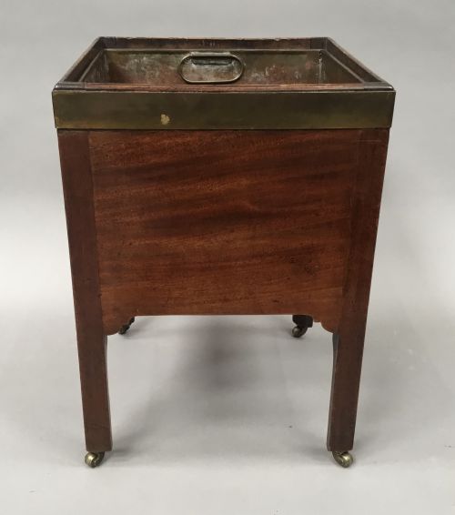 GEORGE III MAHOGANY BRASS BOUND OPEN WINE COOLER JARDINIERE - ADDITIONAL PHOTO 9