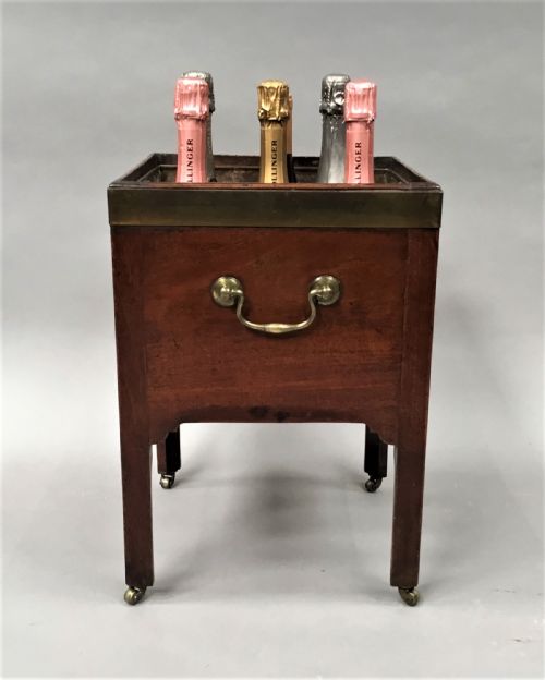 GEORGE III MAHOGANY BRASS BOUND OPEN WINE COOLER JARDINIERE - ADDITIONAL PHOTO 12