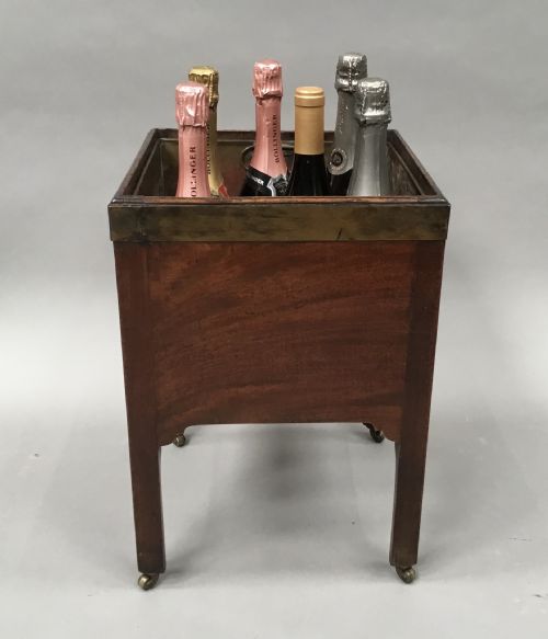 GEORGE III MAHOGANY BRASS BOUND OPEN WINE COOLER JARDINIERE - ADDITIONAL PHOTO 13