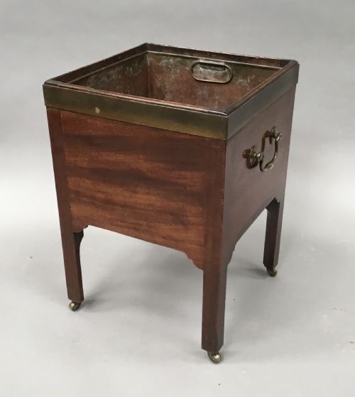 GEORGE III MAHOGANY BRASS BOUND OPEN WINE COOLER JARDINIERE - ADDITIONAL PHOTO 14