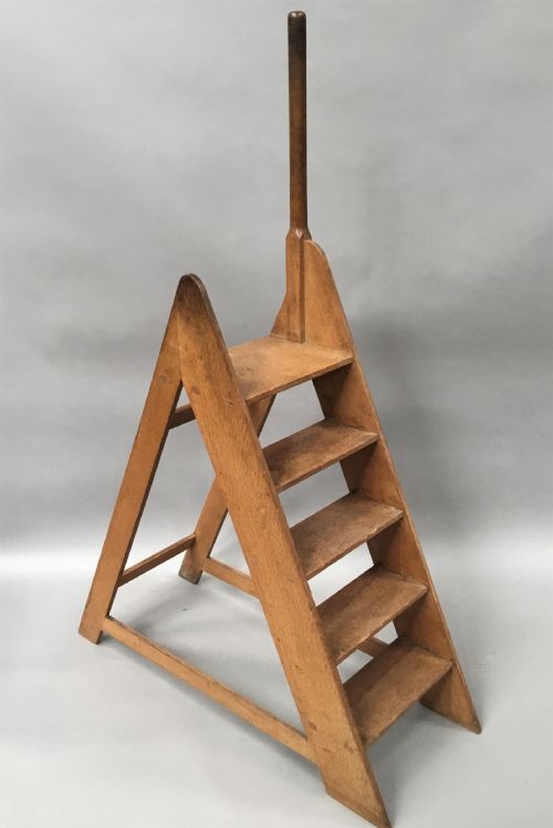 Late C19th Set of Oak Library Steps in the Arts and Crafts Manner