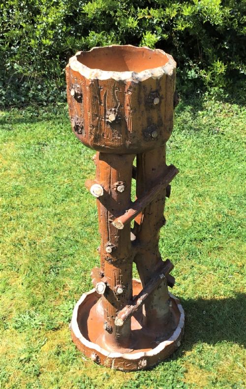 C19TH POTTERY NATURALISTIC PLANTER JARDINIERE - ADDITIONAL PHOTO 3