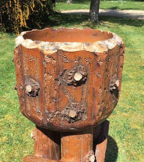 C19TH POTTERY NATURALISTIC PLANTER JARDINIERE - ADDITIONAL PHOTO 5