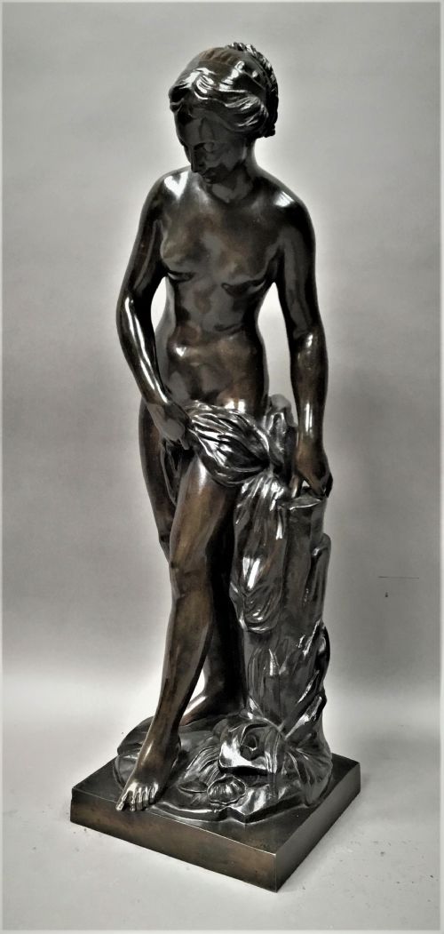 C19th Large Bronze Sculpture of Venus Bathing "Venus Au Bain" After Etienne-maurice Falconet