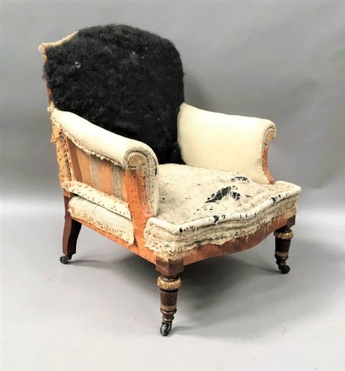 C19th Mahogany Upholstered Library Armchair by J & T Scott, Edinburgh