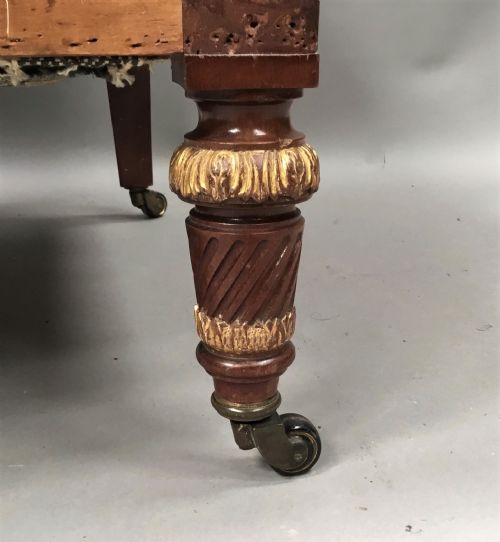 fig 1. C19th mahogany upholstered library armchair by J & T Scott, Edinburgh