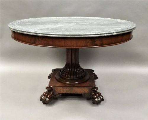 C19th Louis Philippe Mahogany and Marble Gueridon / Centre Table