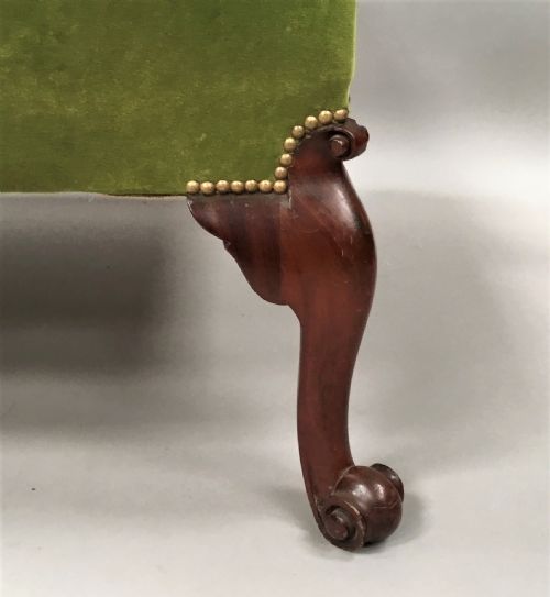 LATE C19TH LARGE CARVED MAHOGANY GAINSBOROUGH CHAIR - ADDITIONAL PHOTO 14