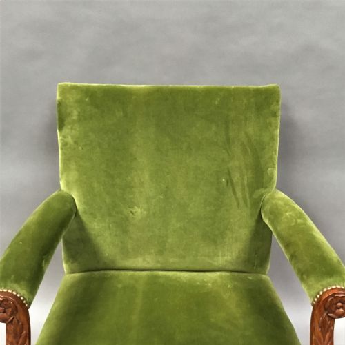 LATE C19TH LARGE CARVED MAHOGANY GAINSBOROUGH CHAIR - ADDITIONAL PHOTO 16