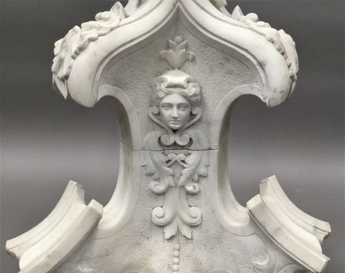 C19TH ITALIAN CARVED 'CARRARA' MARBLE TORCHERE STAND - ADDITIONAL PHOTO 6