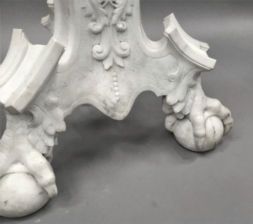C19TH ITALIAN CARVED 'CARRARA' MARBLE TORCHERE STAND - ADDITIONAL PHOTO 8