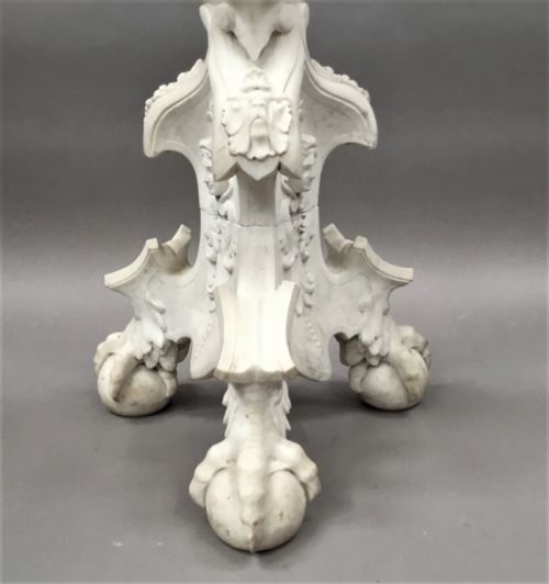 C19TH ITALIAN CARVED 'CARRARA' MARBLE TORCHERE STAND - ADDITIONAL PHOTO 16