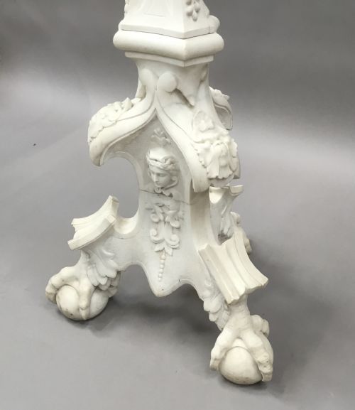 C19TH ITALIAN CARVED 'CARRARA' MARBLE TORCHERE STAND - ADDITIONAL PHOTO 18
