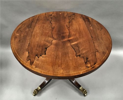Regency Rosewood Circular Centre Table / Breakfast Table