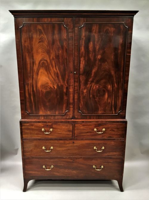George III Mahogany Linen Press