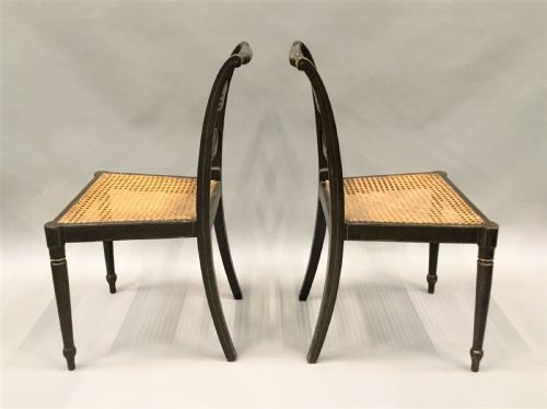 REGENCY SET OF 6 PAINTED AND PARCEL GILT CHAIRS - ADDITIONAL PHOTO 7