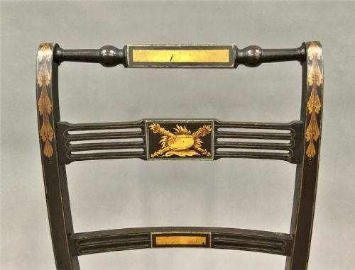 REGENCY SET OF 6 PAINTED AND PARCEL GILT CHAIRS - ADDITIONAL PHOTO 8