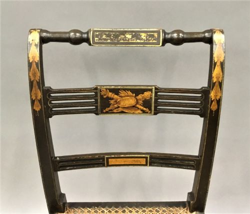 REGENCY SET OF 6 PAINTED AND PARCEL GILT CHAIRS - ADDITIONAL PHOTO 9