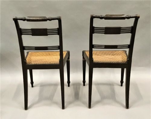 REGENCY SET OF 6 PAINTED AND PARCEL GILT CHAIRS - ADDITIONAL PHOTO 13