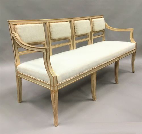 C19th Italian Painted and Parcel Gilt Settee