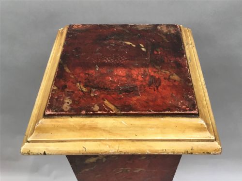 REGENCY SIMULATED MARBLE PEDESTAL OF LARGE SCALE RETAINING ORIGINAL FAUX MARBLE FINISH - ADDITIONAL PHOTO 9