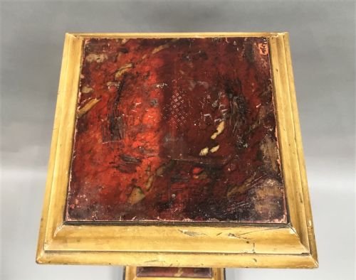 REGENCY SIMULATED MARBLE PEDESTAL OF LARGE SCALE RETAINING ORIGINAL FAUX MARBLE FINISH - ADDITIONAL PHOTO 10