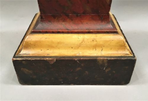 REGENCY SIMULATED MARBLE PEDESTAL OF LARGE SCALE RETAINING ORIGINAL FAUX MARBLE FINISH - ADDITIONAL PHOTO 11