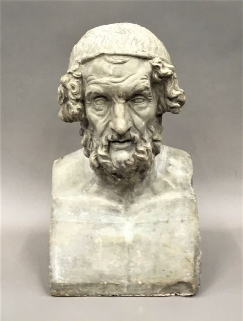 C19th Plaster Bust of Homer in the Manner of Carlo and Filippo Albacini