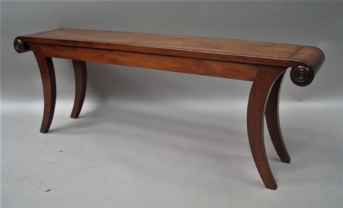 Regency Mahogany Hall Bench / Window Seat