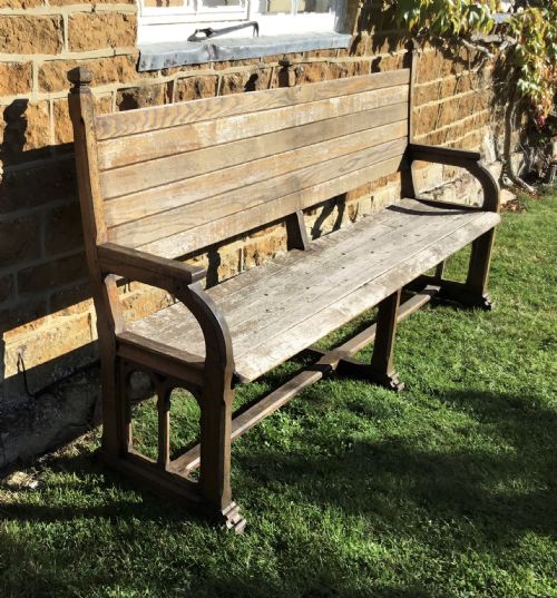 C19TH OAK ORANGERY BENCH GARDEN SEAT OF UNUSUAL FORM - ADDITIONAL PHOTO 1