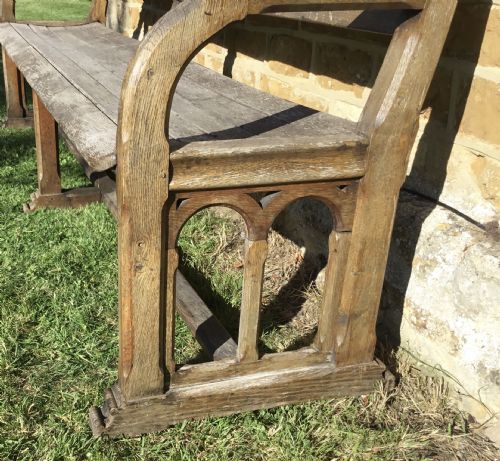 C19TH OAK ORANGERY BENCH GARDEN SEAT OF UNUSUAL FORM - ADDITIONAL PHOTO 3