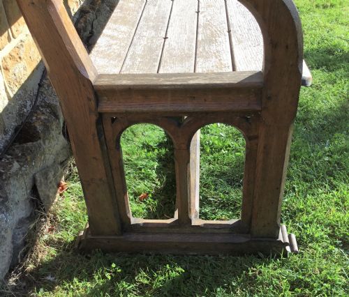 C19TH OAK ORANGERY BENCH GARDEN SEAT OF UNUSUAL FORM - ADDITIONAL PHOTO 5