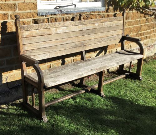C19TH OAK ORANGERY BENCH GARDEN SEAT OF UNUSUAL FORM - ADDITIONAL PHOTO 7
