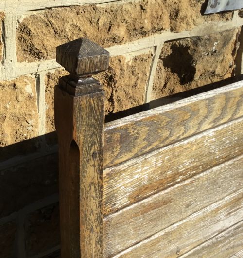 C19TH OAK ORANGERY BENCH GARDEN SEAT OF UNUSUAL FORM - ADDITIONAL PHOTO 8