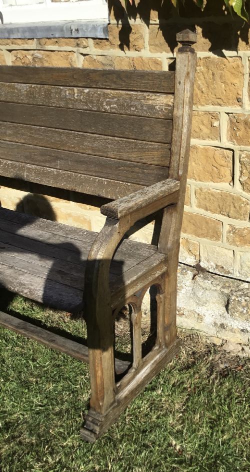 C19TH OAK ORANGERY BENCH GARDEN SEAT OF UNUSUAL FORM - ADDITIONAL PHOTO 10